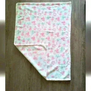 Trend Lab Tropical White Pink Soft Fleece Baby Blanket with Birds And Flowers